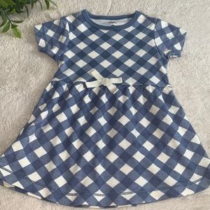 Touched by Nature 3-6M Blue Check Dress EUC Organic Cotton